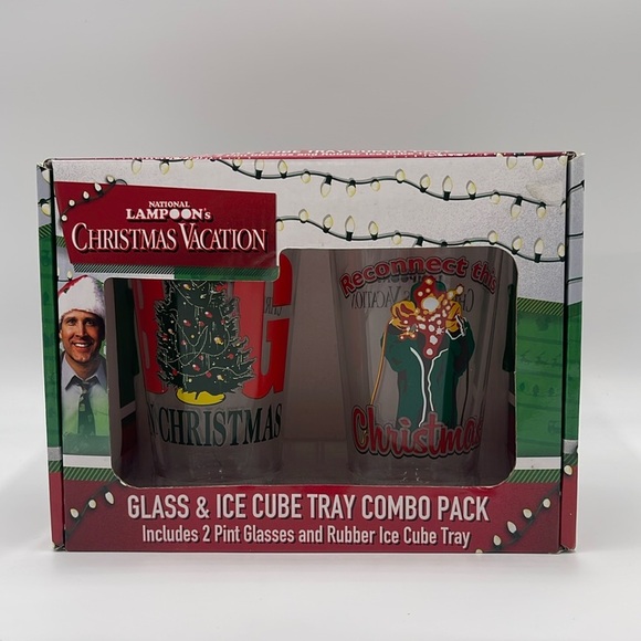 National Lampoon's Christmas Vacation Glass & Ice Cube Tray Combo Pack In Box - Picture 1 of 14